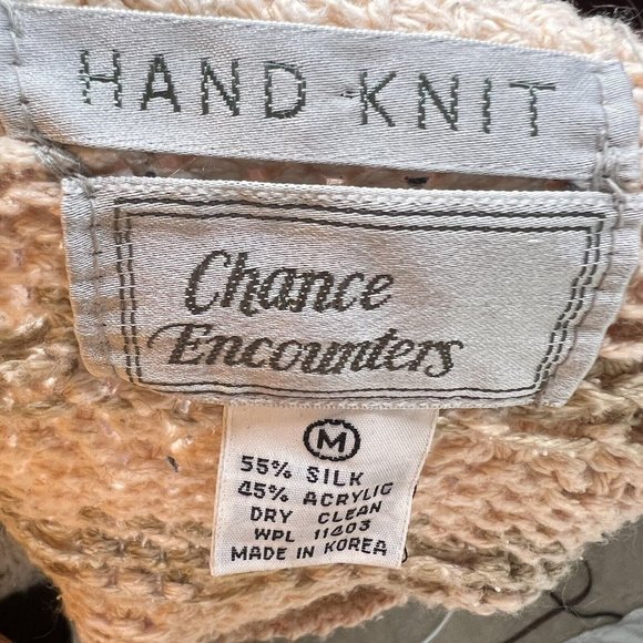 Vintage Womens Chance Encounters Sweater Size M Pullover Silk Blend Hand Knit - Picture 7 of 7
